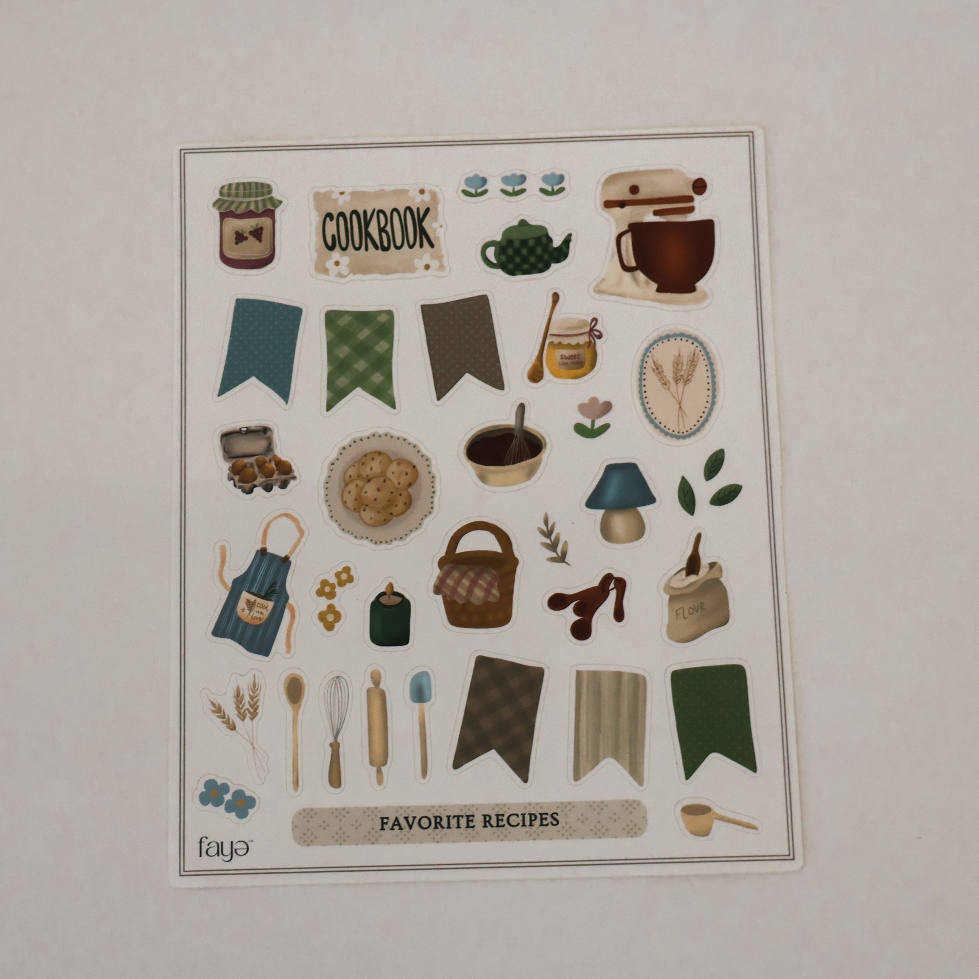 Set of decorative stickers on a plain background