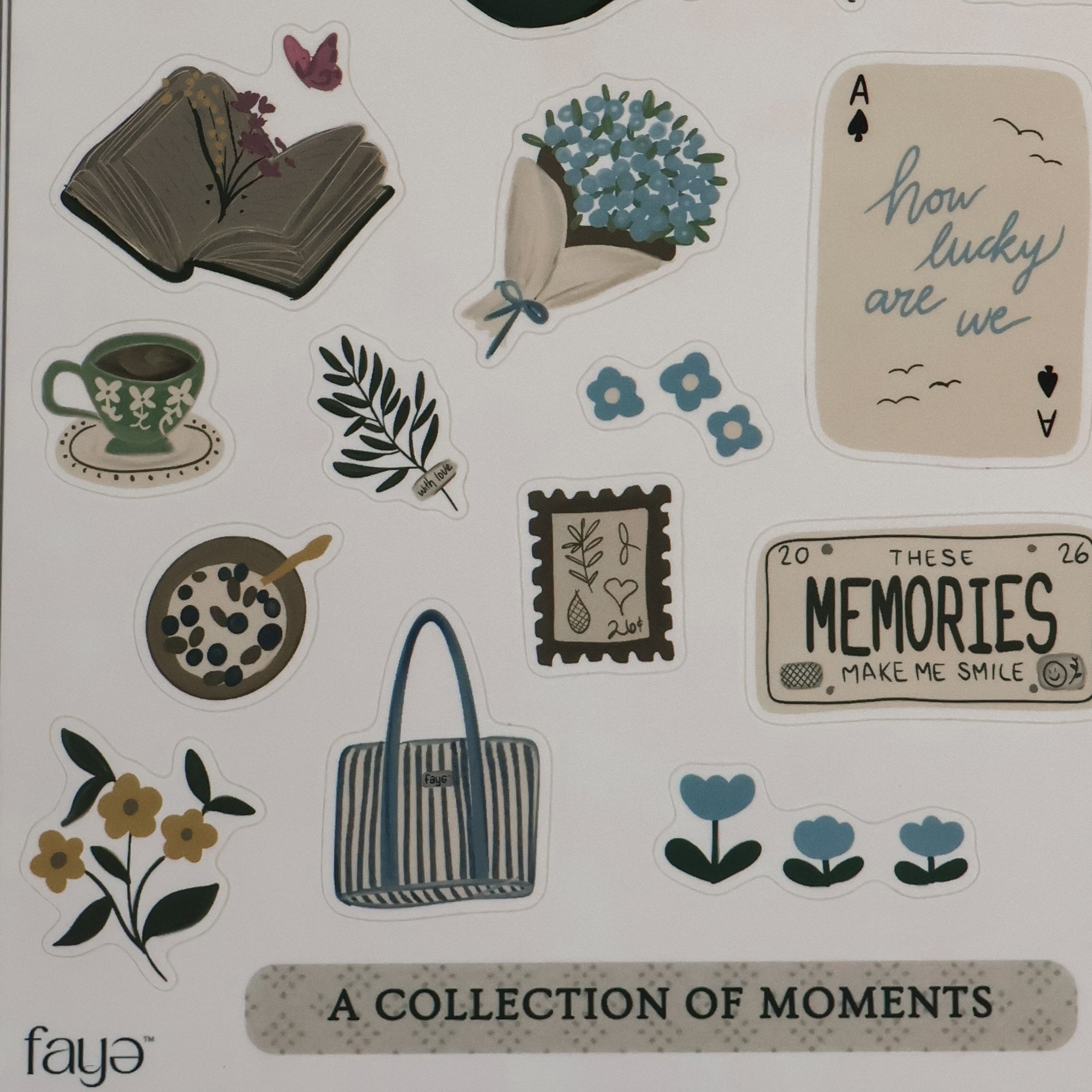 Collection of decorative stickers on a white background