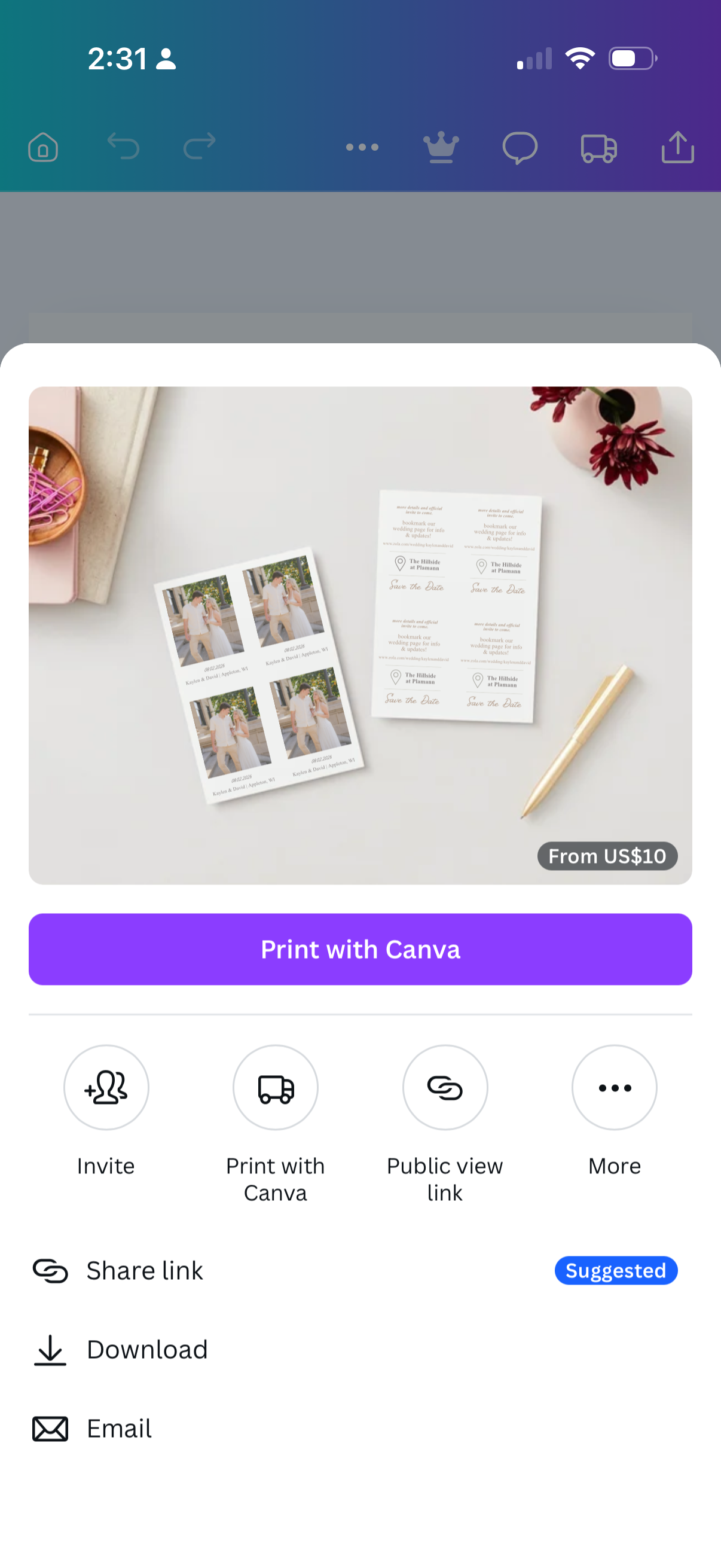 Film Inspired Save the Date Template
