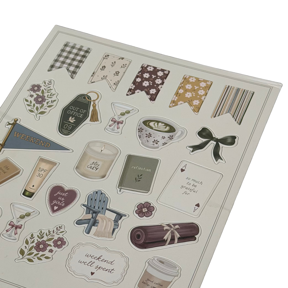 weekend chipboard sticker sheet